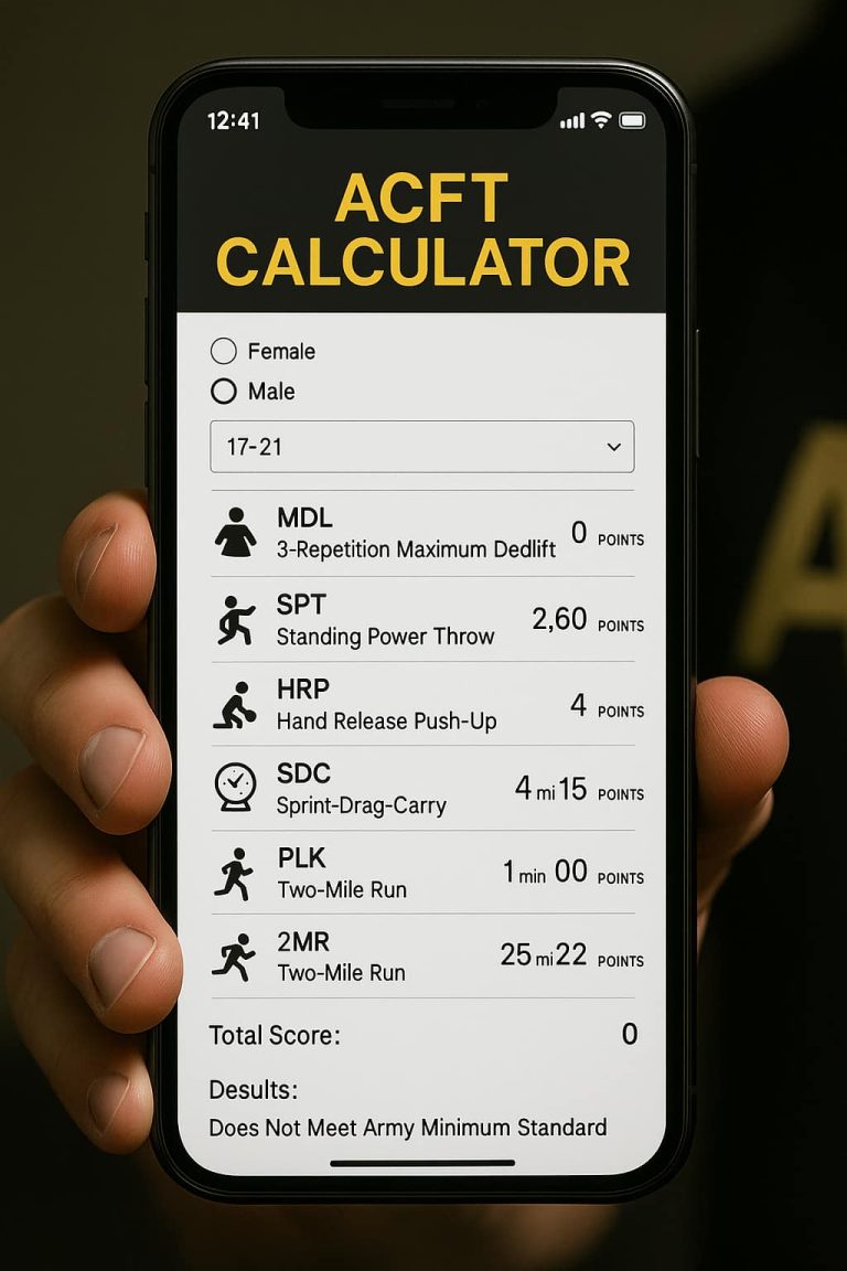 How to Use the ACFT Score Calculator